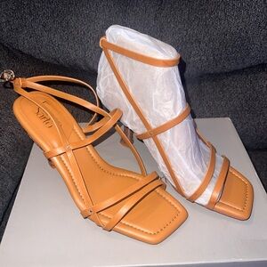Franco Sarto Tan Strappy Heels